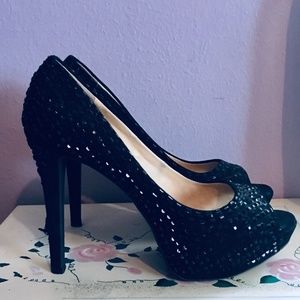Gianni Bini Black Sequins Heels